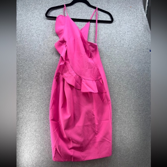 La Ven Dresses & Skirts - Elegant Fuchsia Ruffle Mini Dress